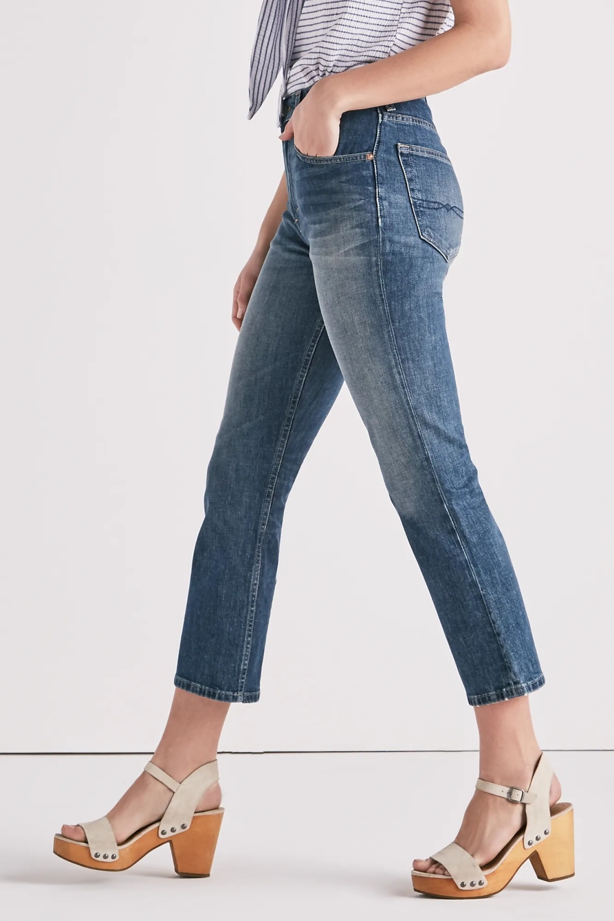 LUCKY PINS HIGH RISE CROPPED JEAN, image 1