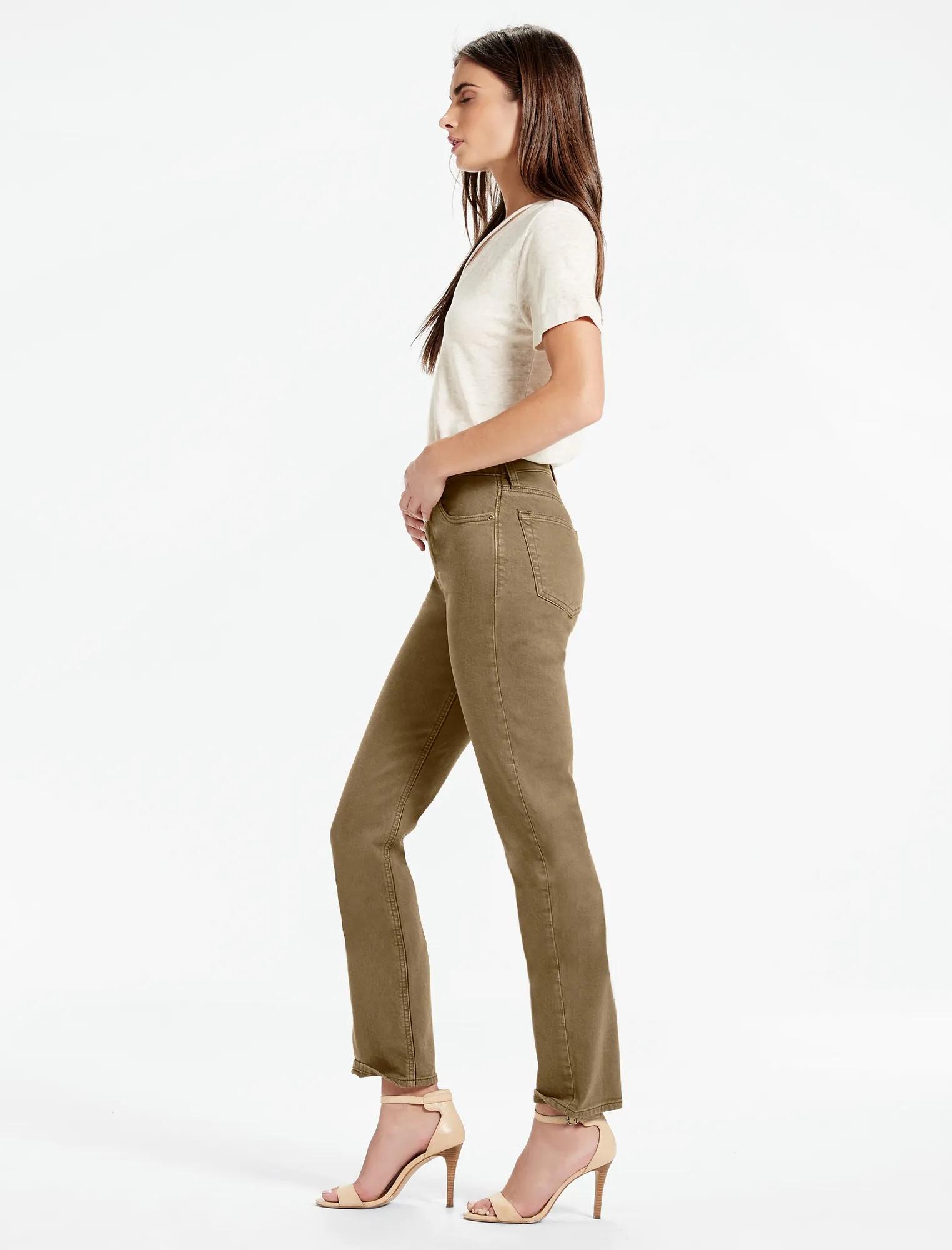 BRIDGETTE HIGH RISE SLIM STRAIGHT JEAN IN ABBEYFIELD, image 2