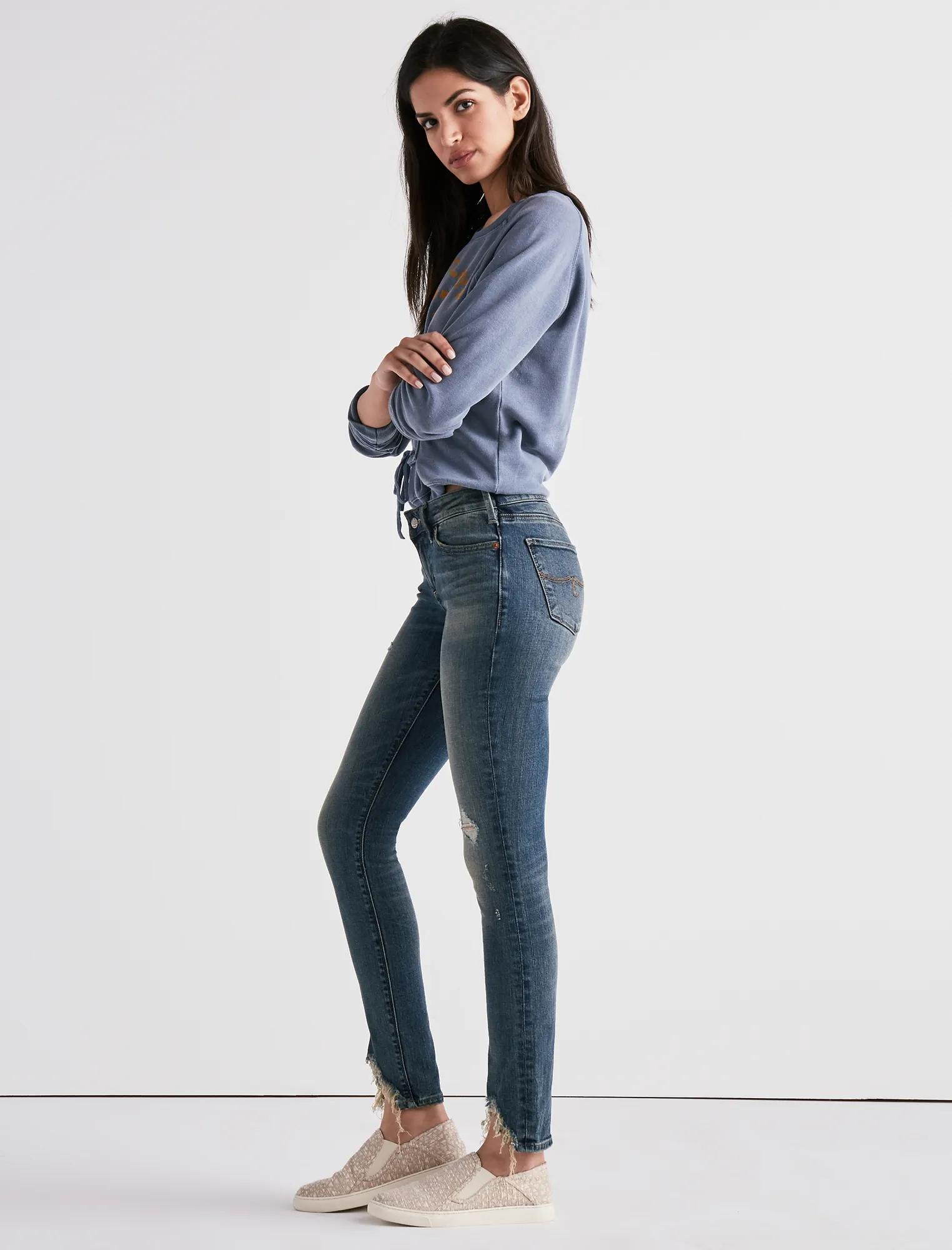 LOLITA MID RISE SKINNY JEAN WITH FRONT CHEW, image 2