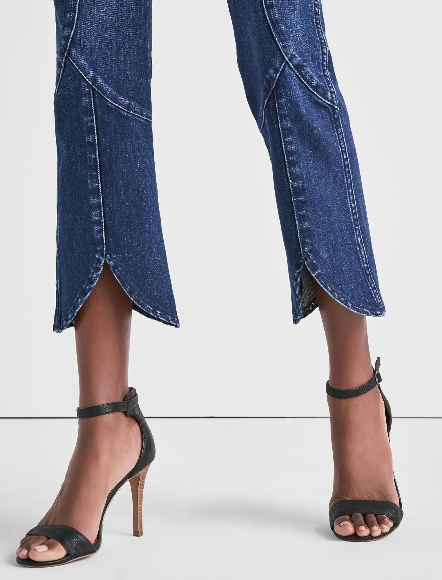 LACE UP BRIDGETTE CROP FLARE JEAN IN TIGRIS, image 4