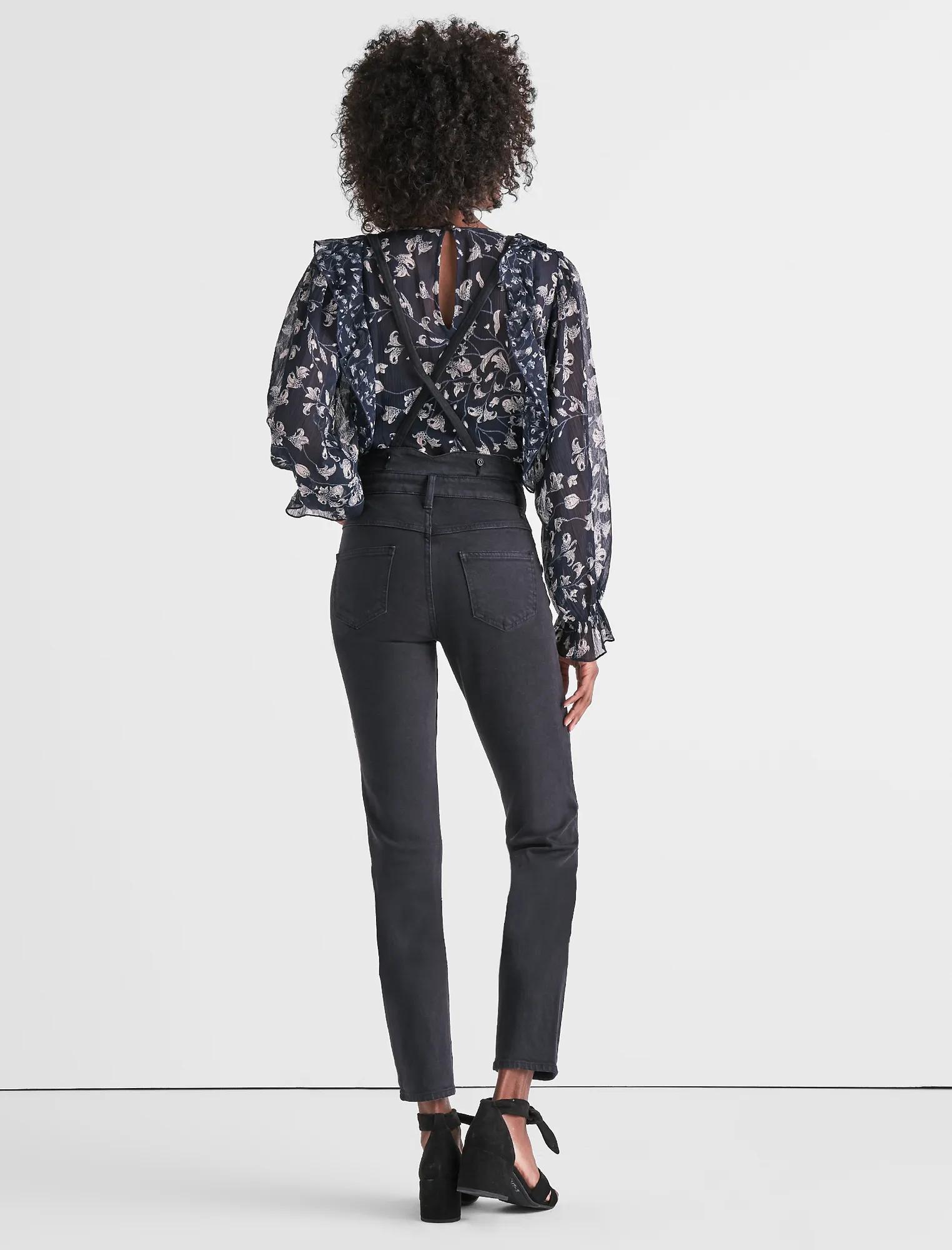 BRIDGETTE HIGH RISE SKINNY JEANS WITH SUSPENDERS, image 3