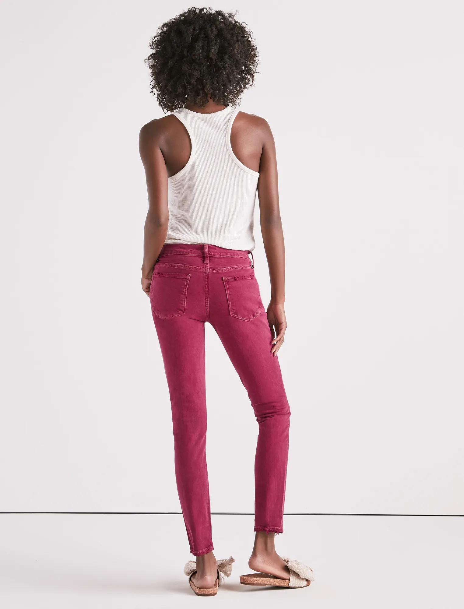 AVA MID RISE SKINNY JEAN IN ELEGANT BURGUNDY, image 3