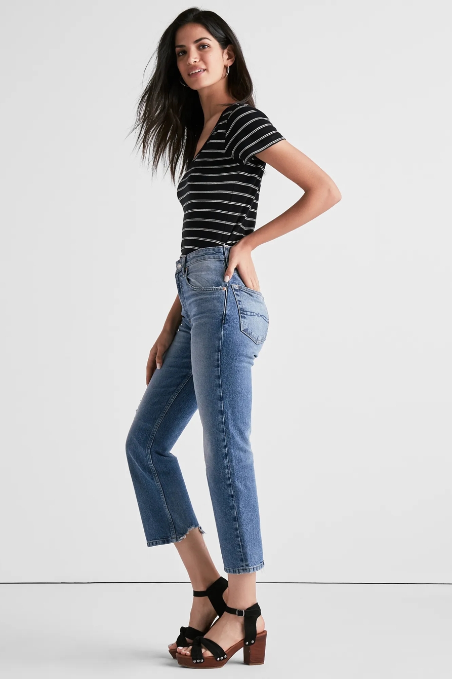 LUCKY PINS CROPPED BOOT JEAN IN PUERTO DE LUNA, image 1