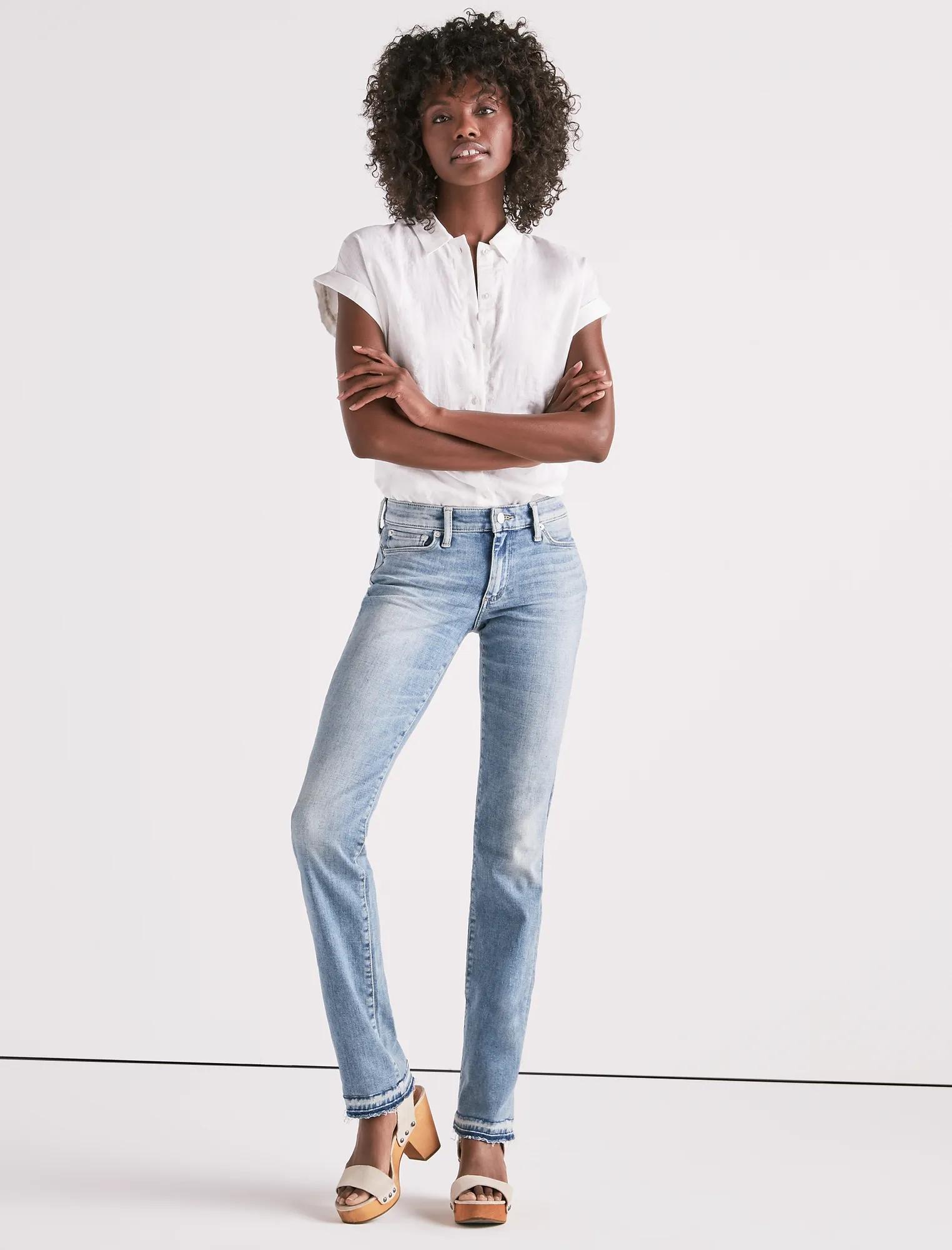 SWEET MID RISE STRAIGHT LEG JEAN WITH RELEASED HEM, image 2
