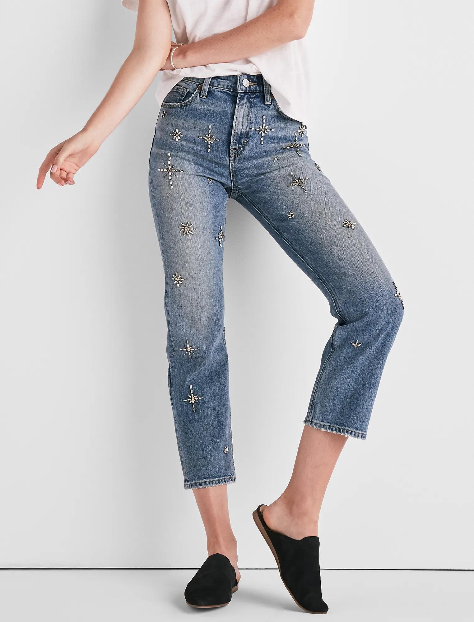 BRIDGETTE HIGH RISE SLIM STRAIGHT LEG JEAN IN TRIBUNE, image 1