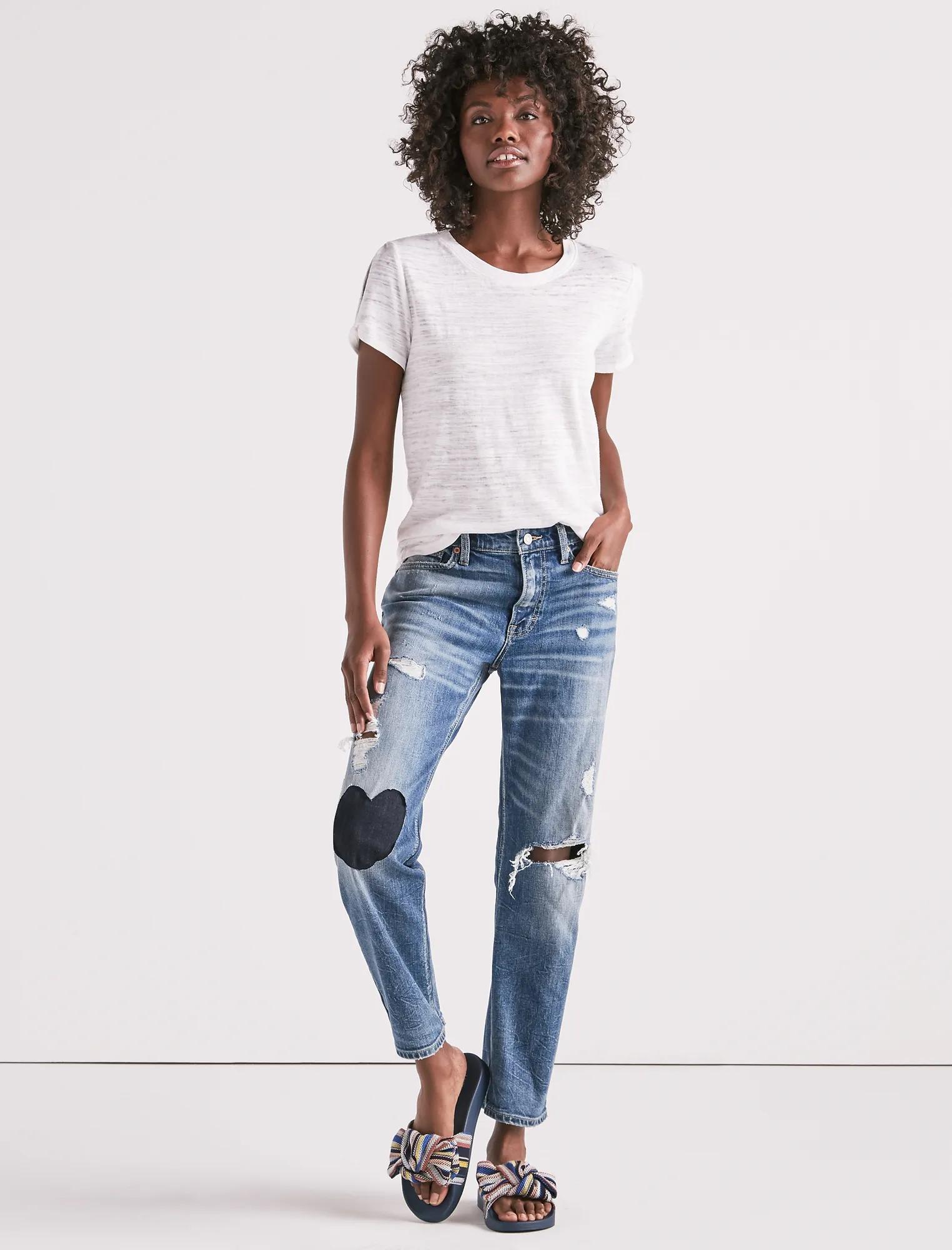 GIRL NEXT DOOR BOYFRIEND JEAN WITH HEART PATCH, image 4