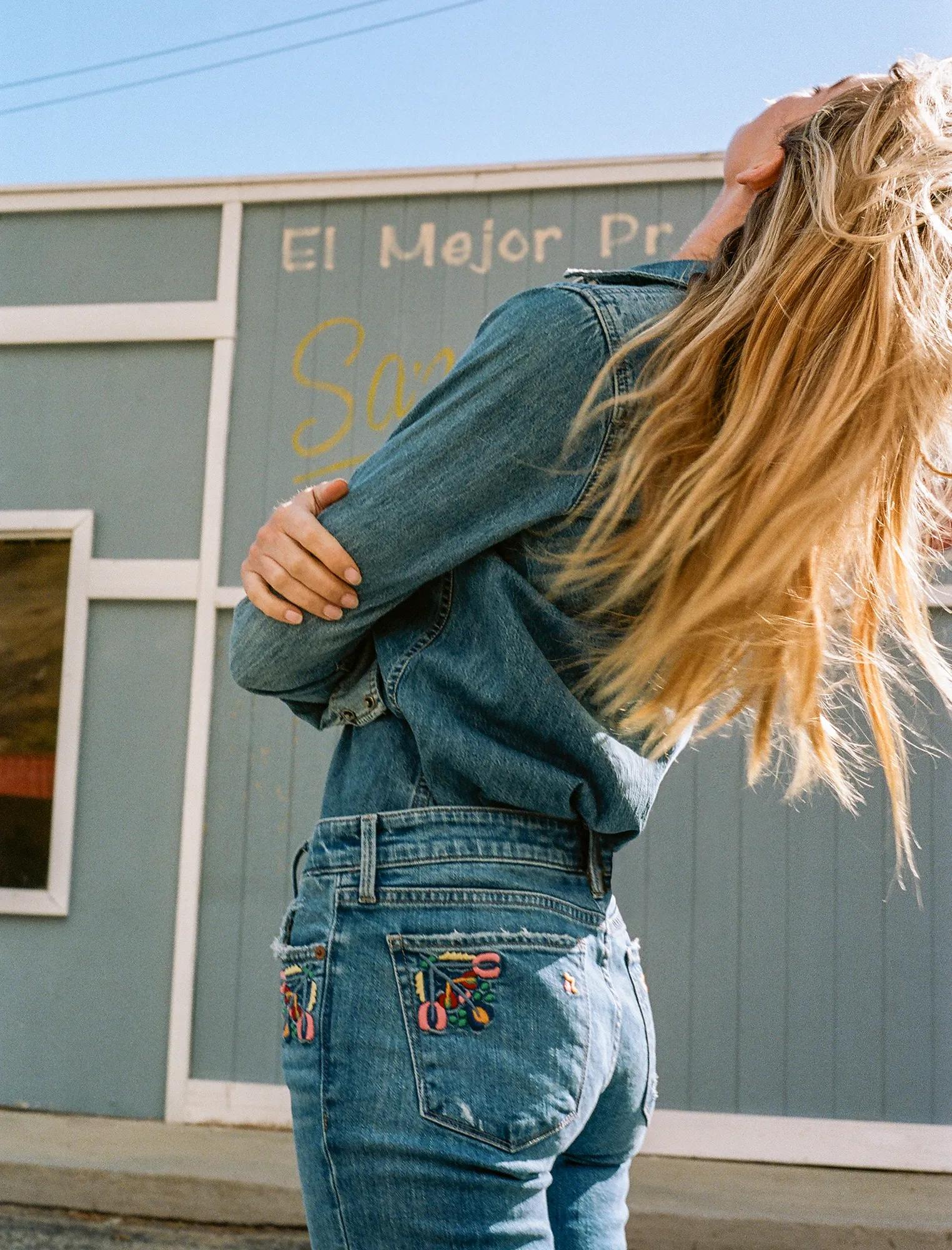 AVA MID RISE SKINNY JEAN WITH EMBROIDERY, image 5