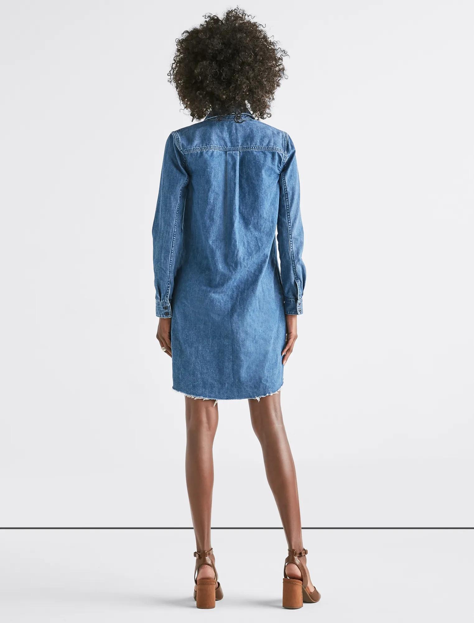 DENIM POPOVER DRESS, image 3