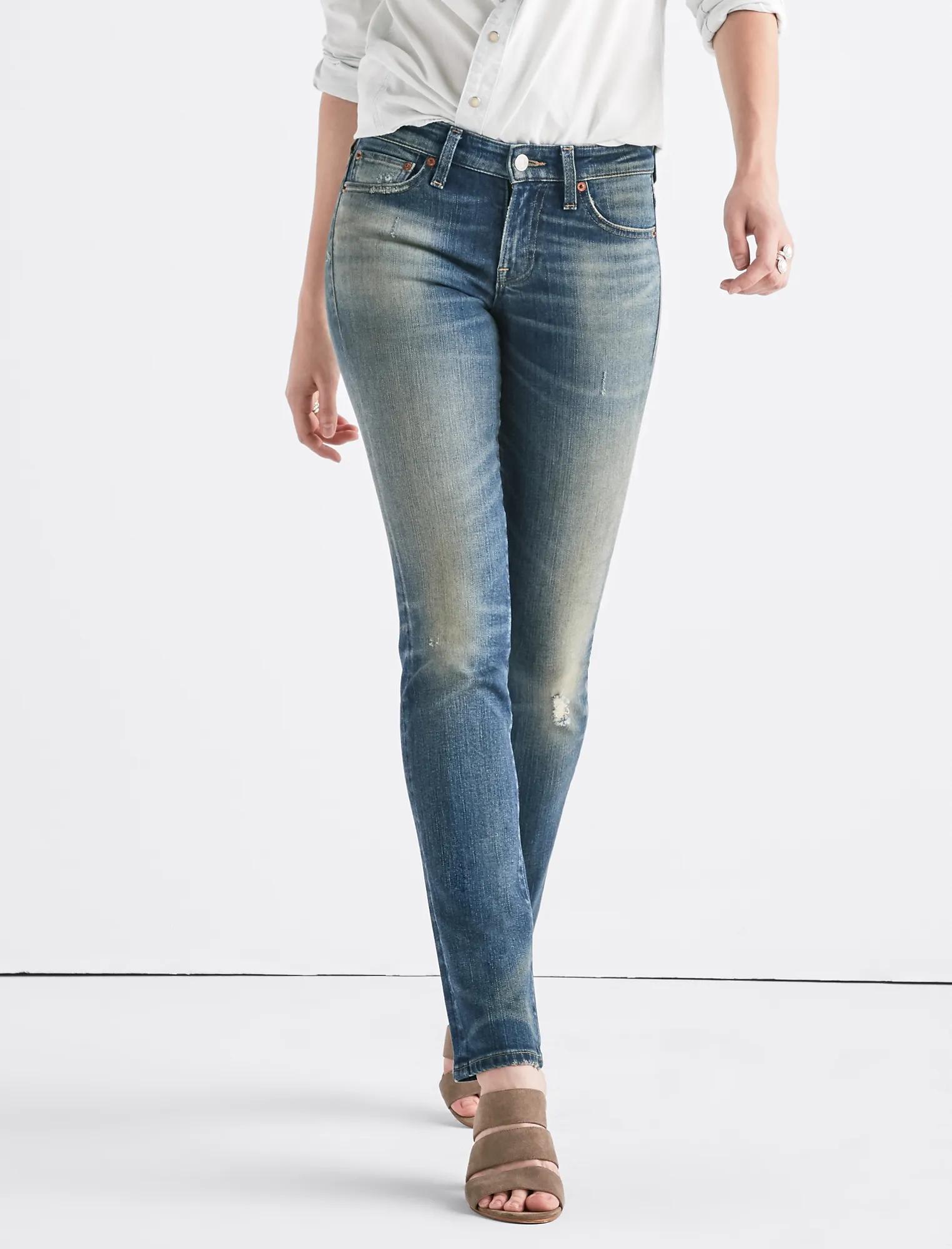 Sweet Mid Rise Tinted Straight Jean, image 1