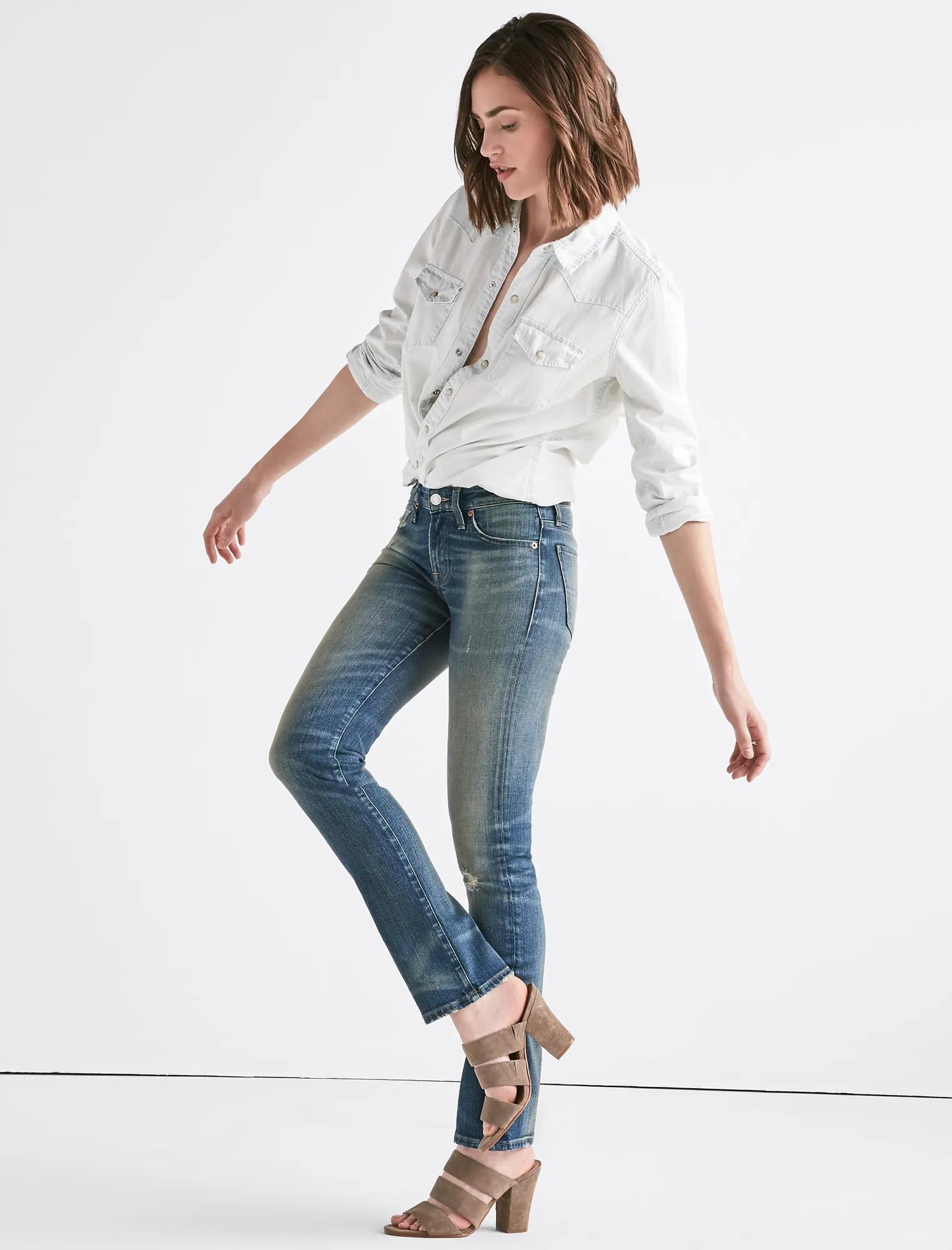 Sweet Mid Rise Tinted Straight Jean, image 2