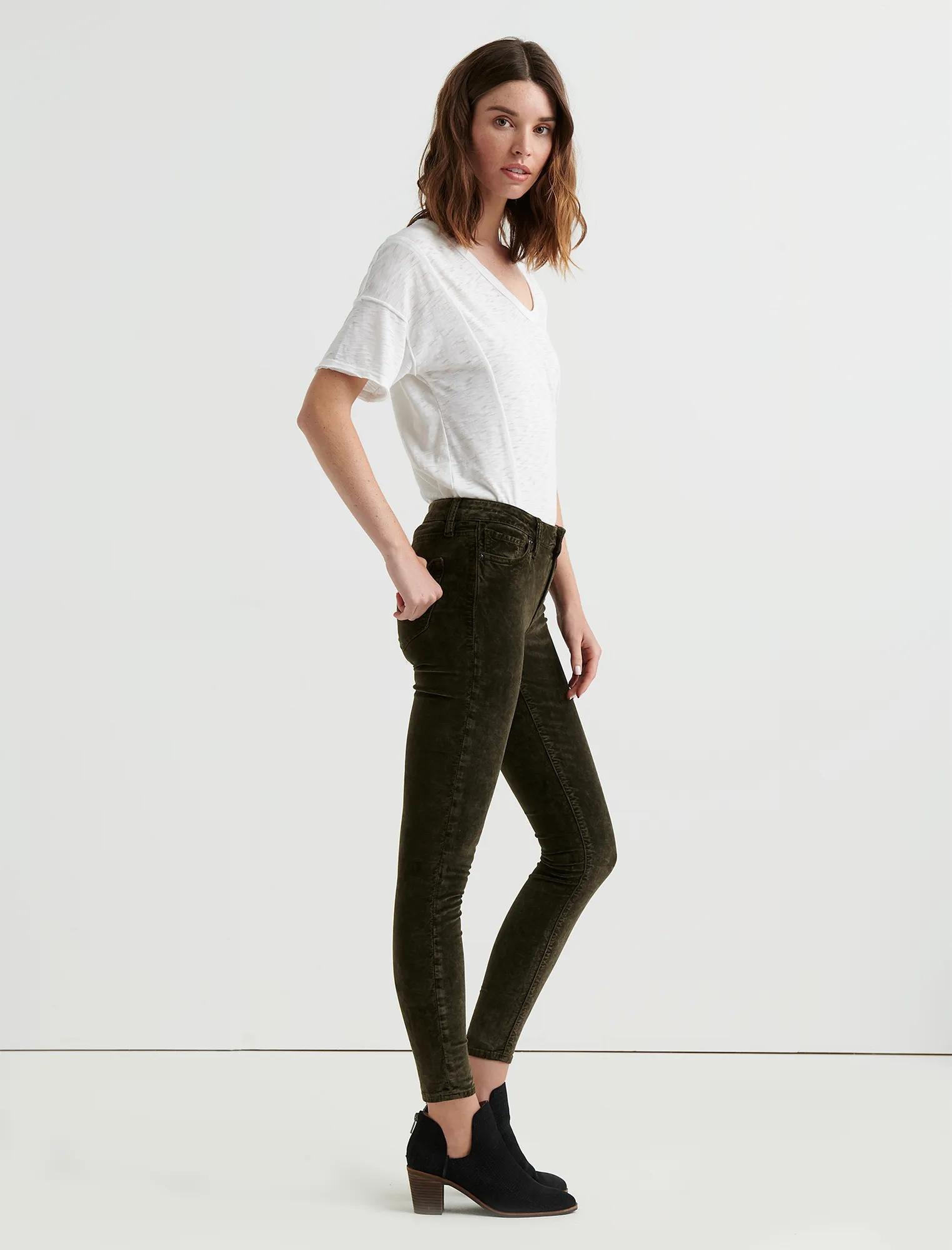AVA MID RISE SKINNY VELVET PANT, image 2