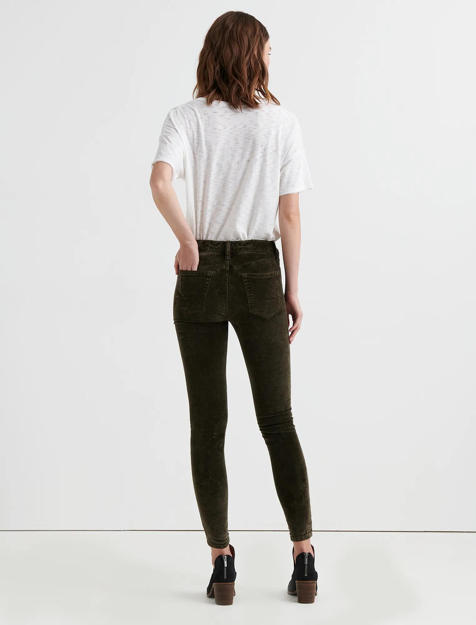 AVA MID RISE SKINNY VELVET PANT, image 3