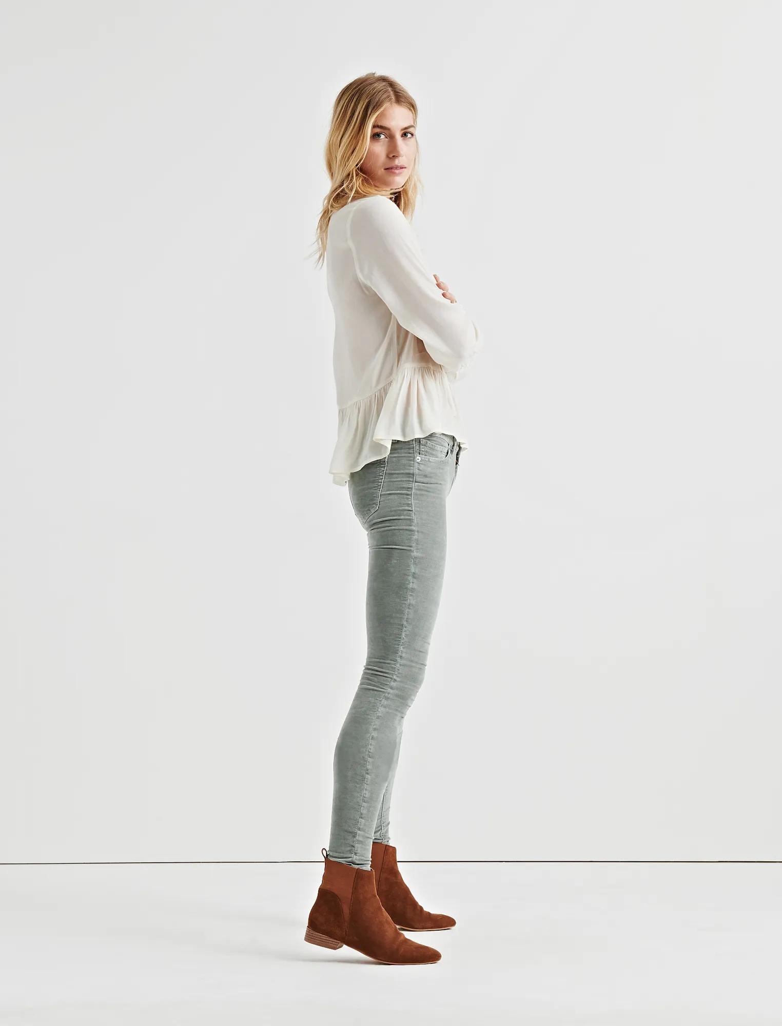 AVA MID RISE SKINNY VELVET PANT, image 2