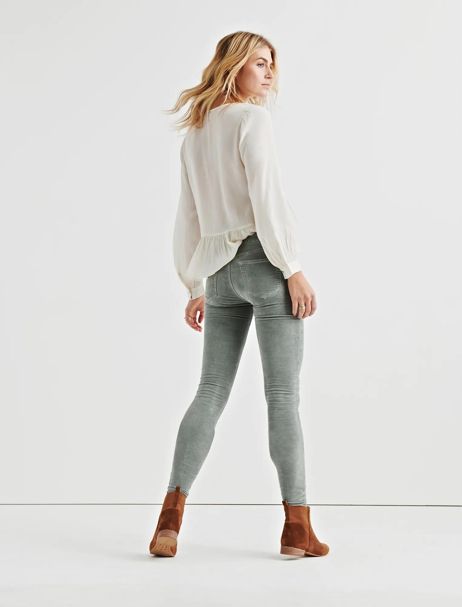 AVA MID RISE SKINNY VELVET PANT, image 3