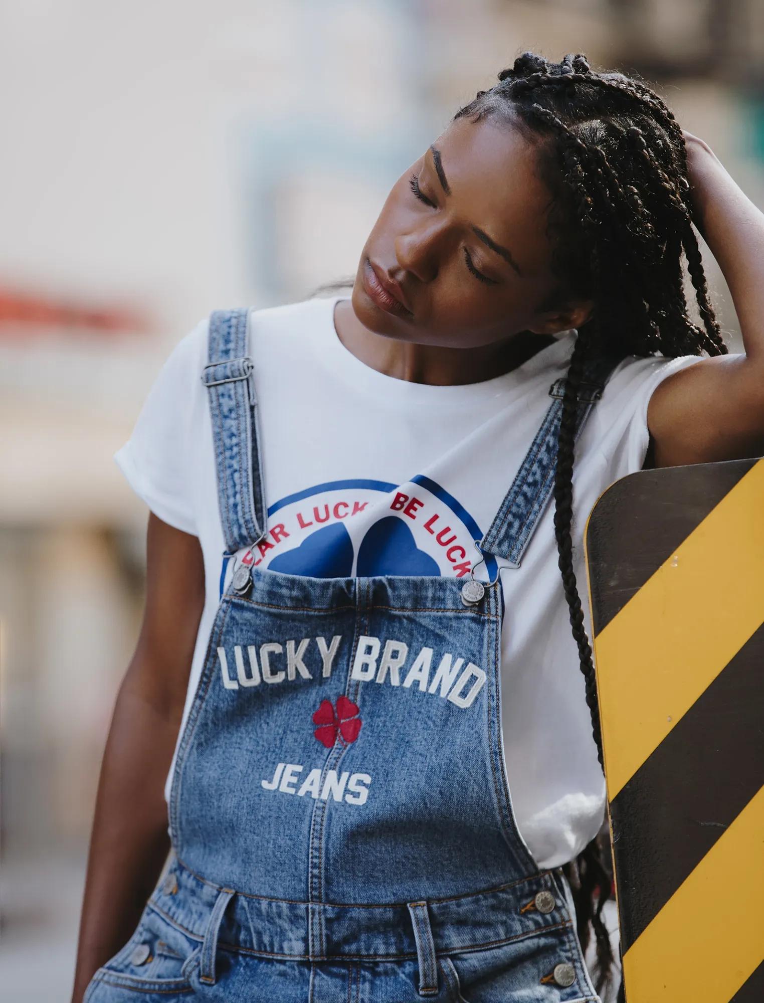Totally Lucky Boyfriend Denim Overalls, image 4