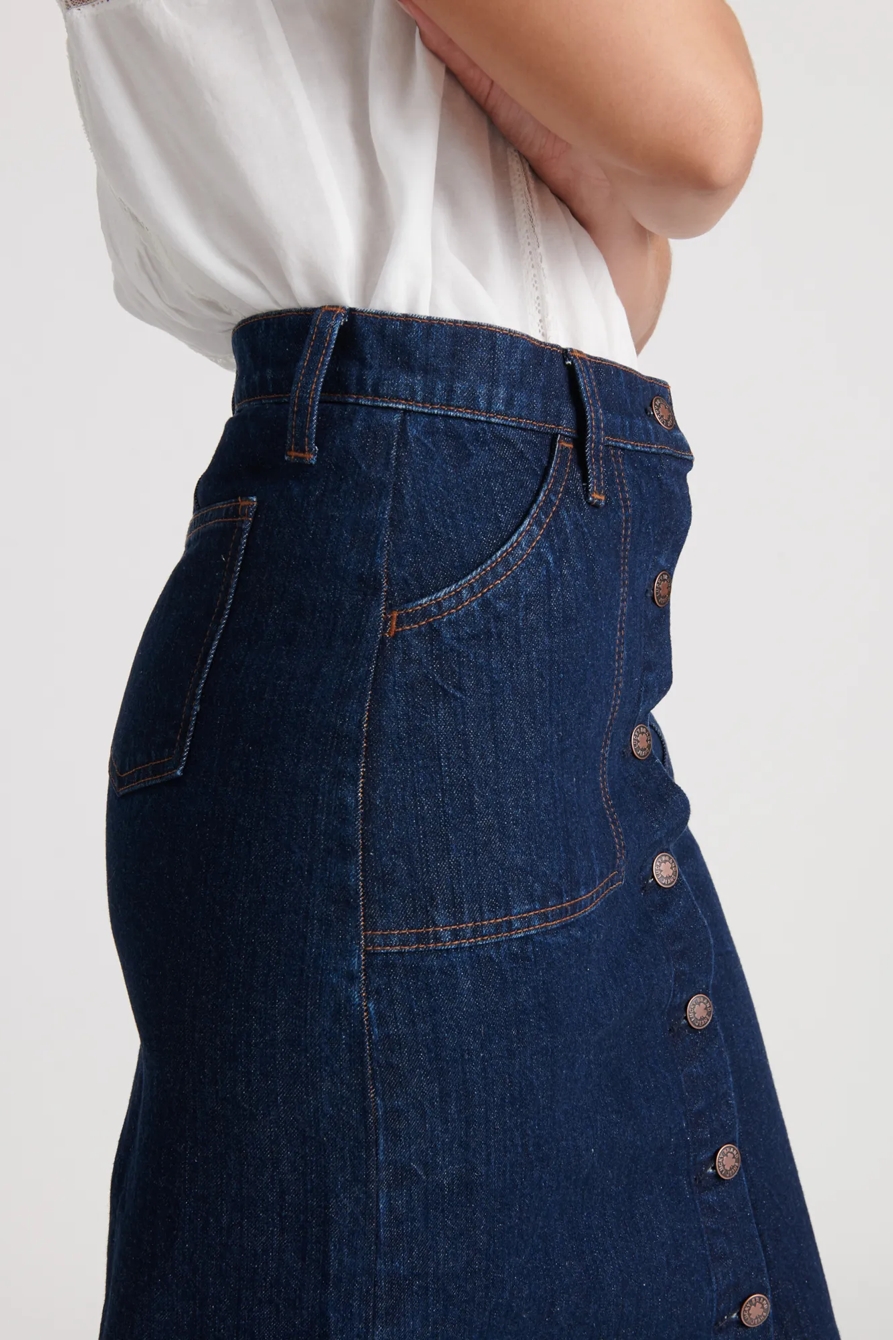 BUTTON THRU MIDI SKIRT, image 3