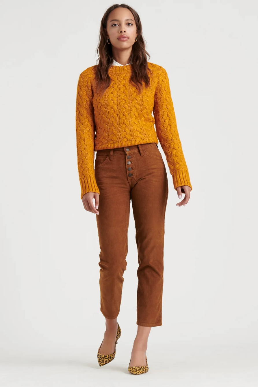MID RISE AUTHENTIC STRAIGHT CROP CORDUROY JEAN, image 1