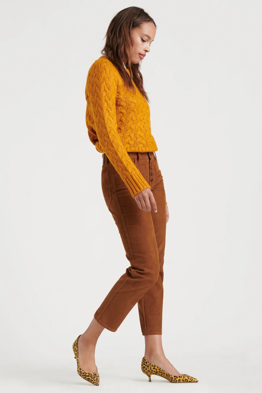 MID RISE AUTHENTIC STRAIGHT CROP CORDUROY JEAN, image 3