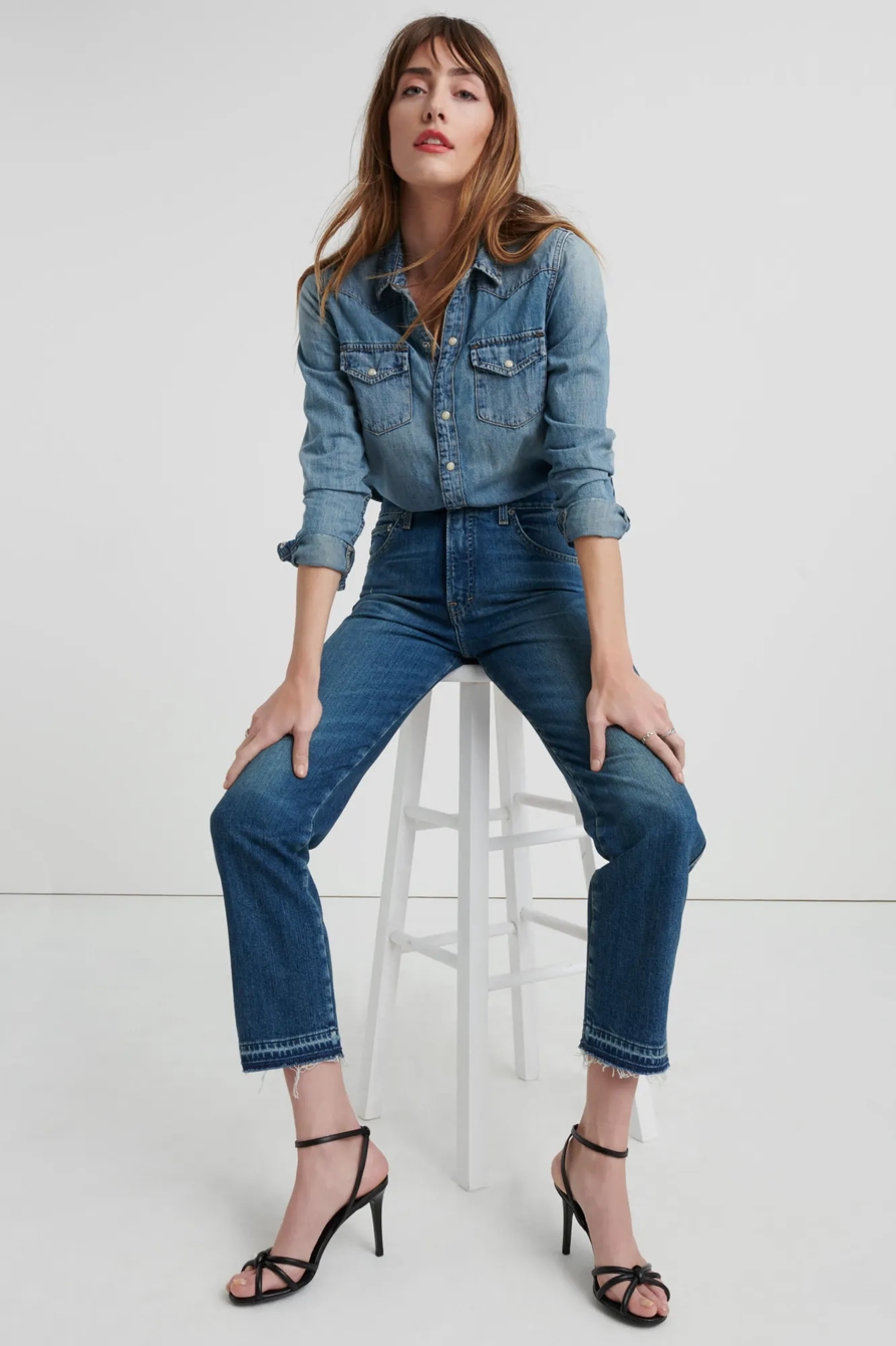 MID RISE AUTHENTIC STRAIGHT CROP JEAN, image 5