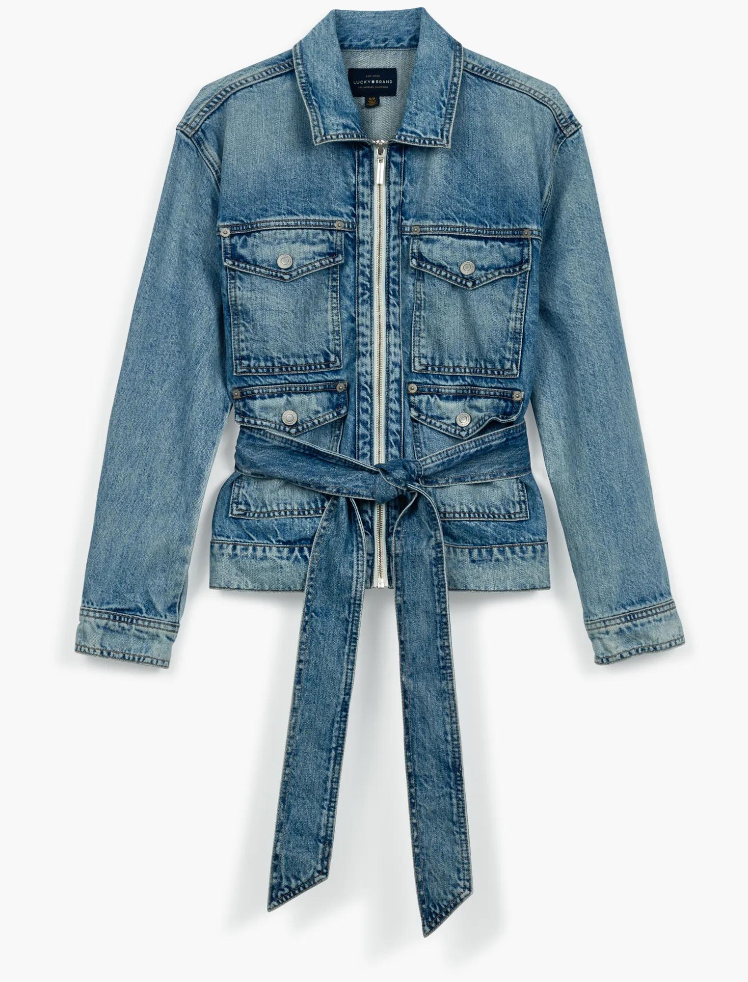 BELTED DENIM JACKET, image 6