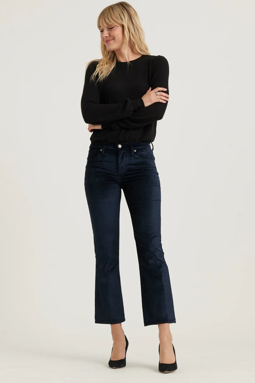 MID RISE AVA CROP MINI BOOT VELVET JEAN, image 1