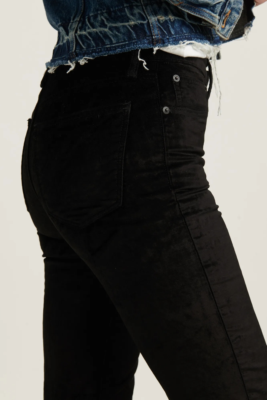 HIGH RISE BRIDGETTE MINI BOOT VELVET JEAN, image 4