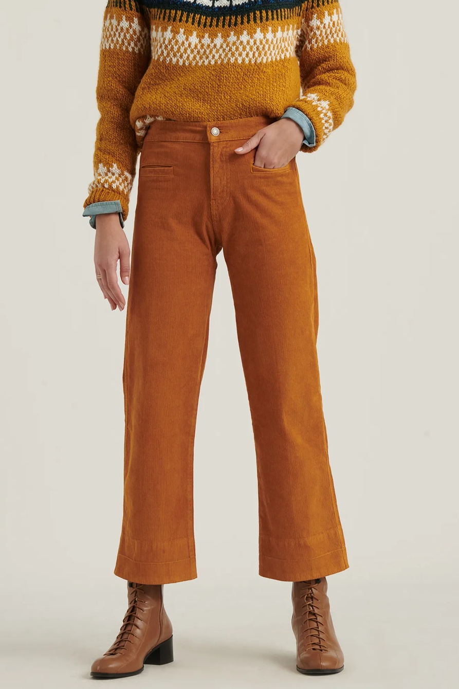 MID RISE CROP WIDE LEG CORDUROY JEAN, image 2