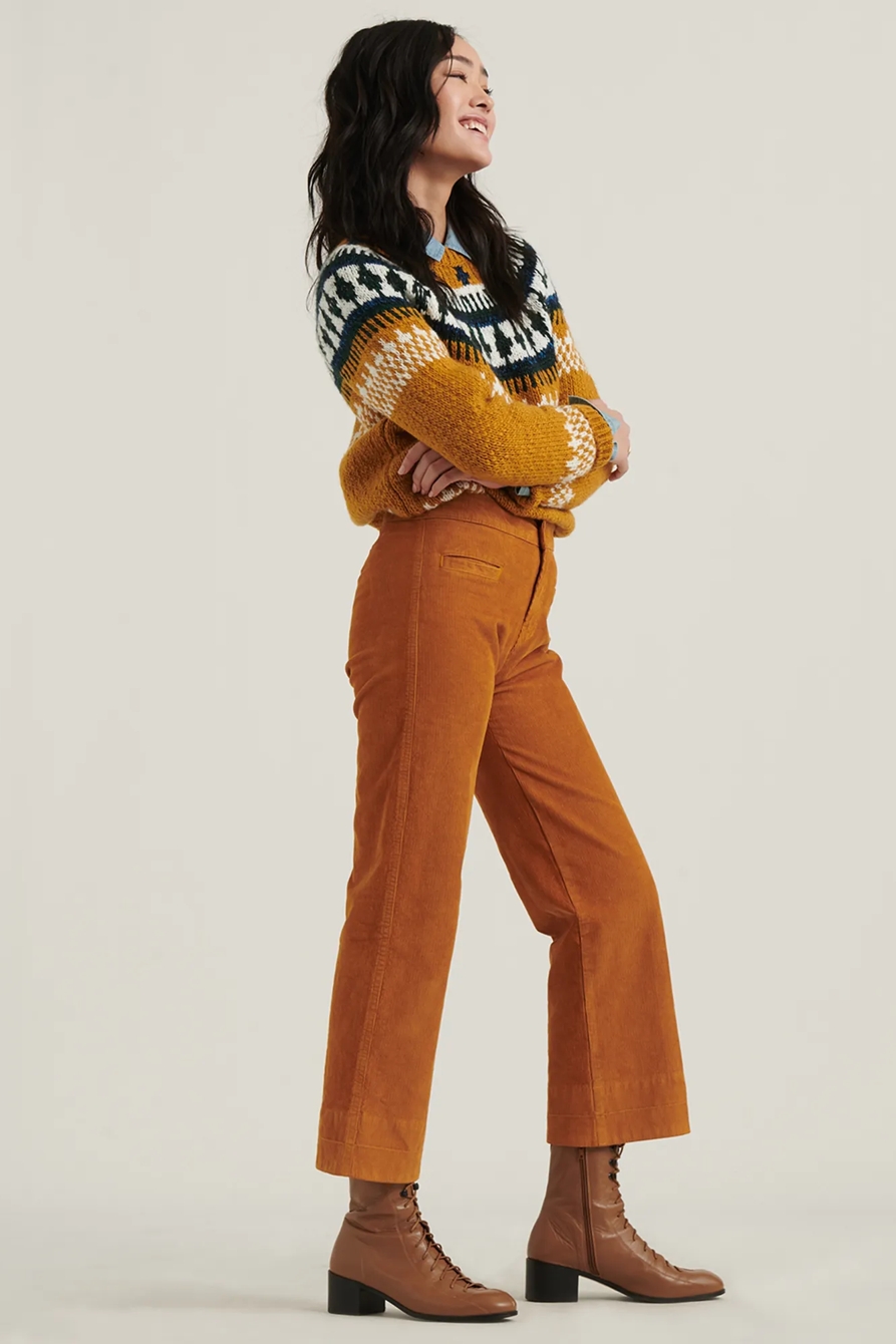 MID RISE CROP WIDE LEG CORDUROY JEAN, image 3