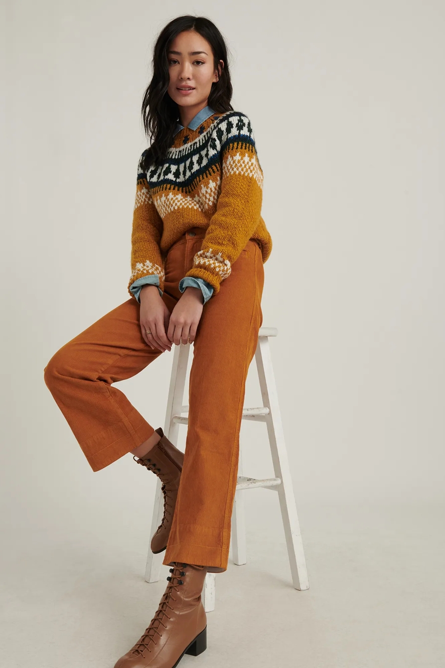 MID RISE CROP WIDE LEG CORDUROY JEAN, image 5