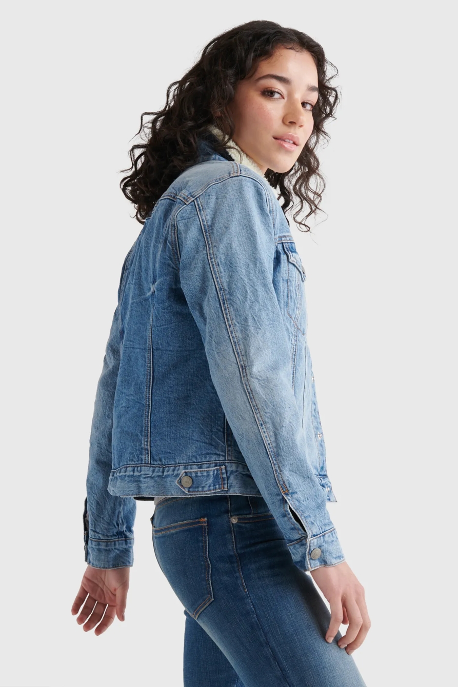 FAUX SHERPA DENIM JACKET, image 3