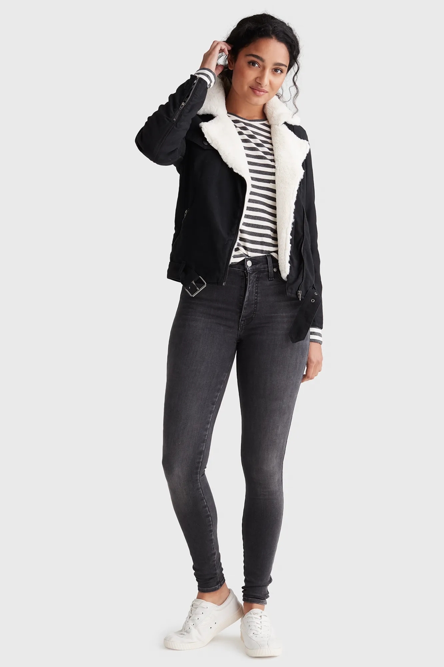 FAUX FUR MOTO TRUCKER JACKET, image 2