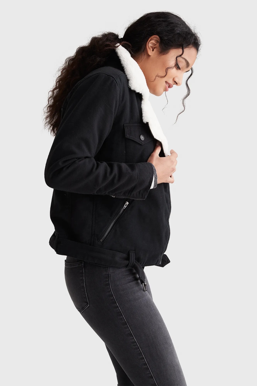 FAUX FUR MOTO TRUCKER JACKET, image 3