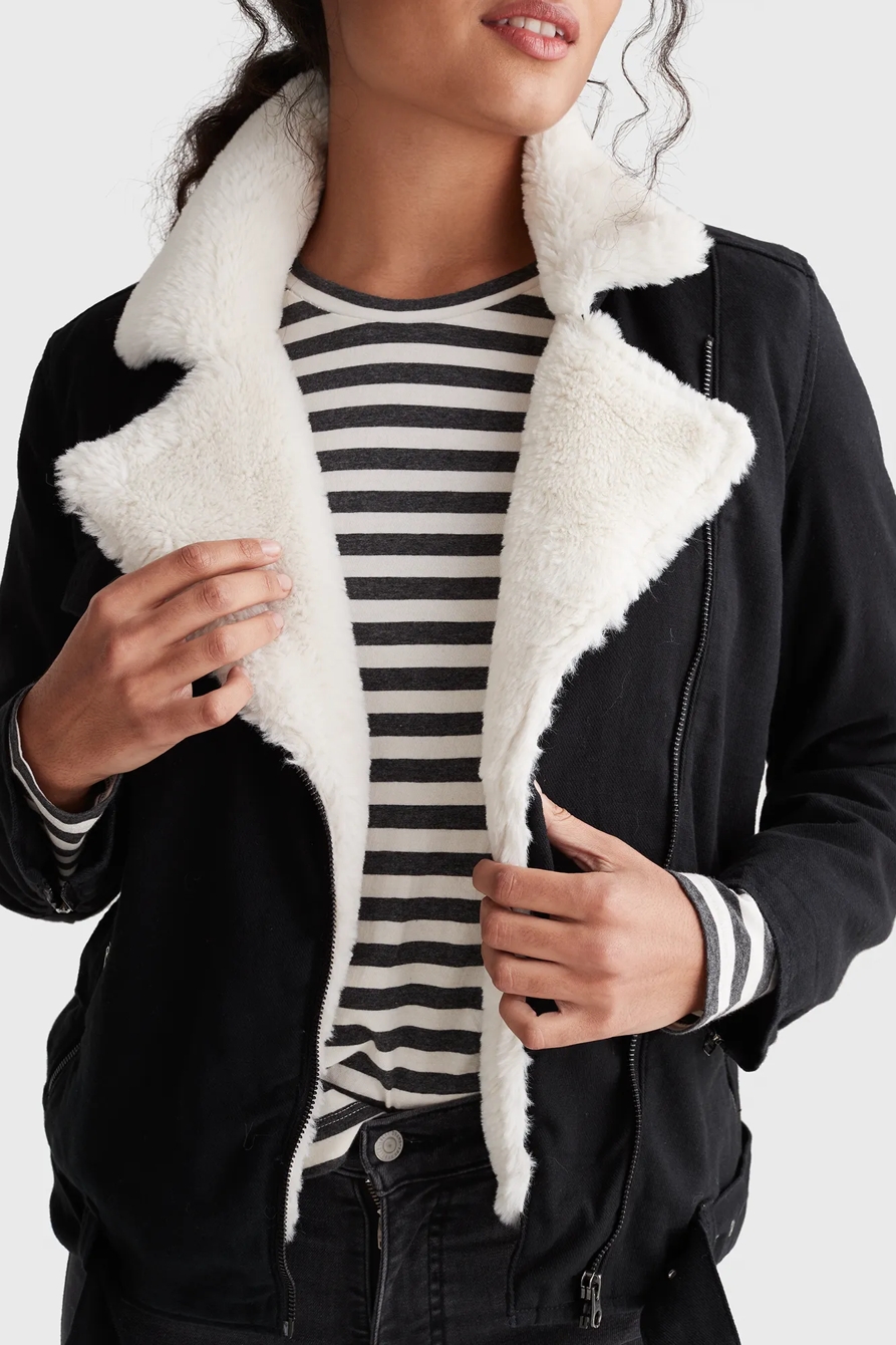 FAUX FUR MOTO TRUCKER JACKET, image 5