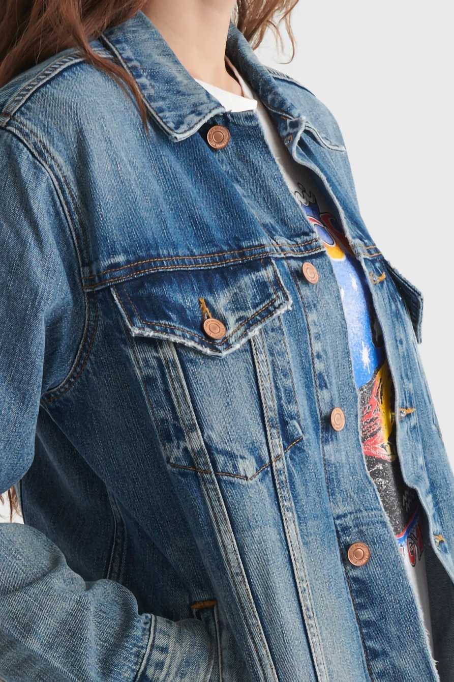 BELLA BOYFRIEND DENIM TRUCKER, image 5