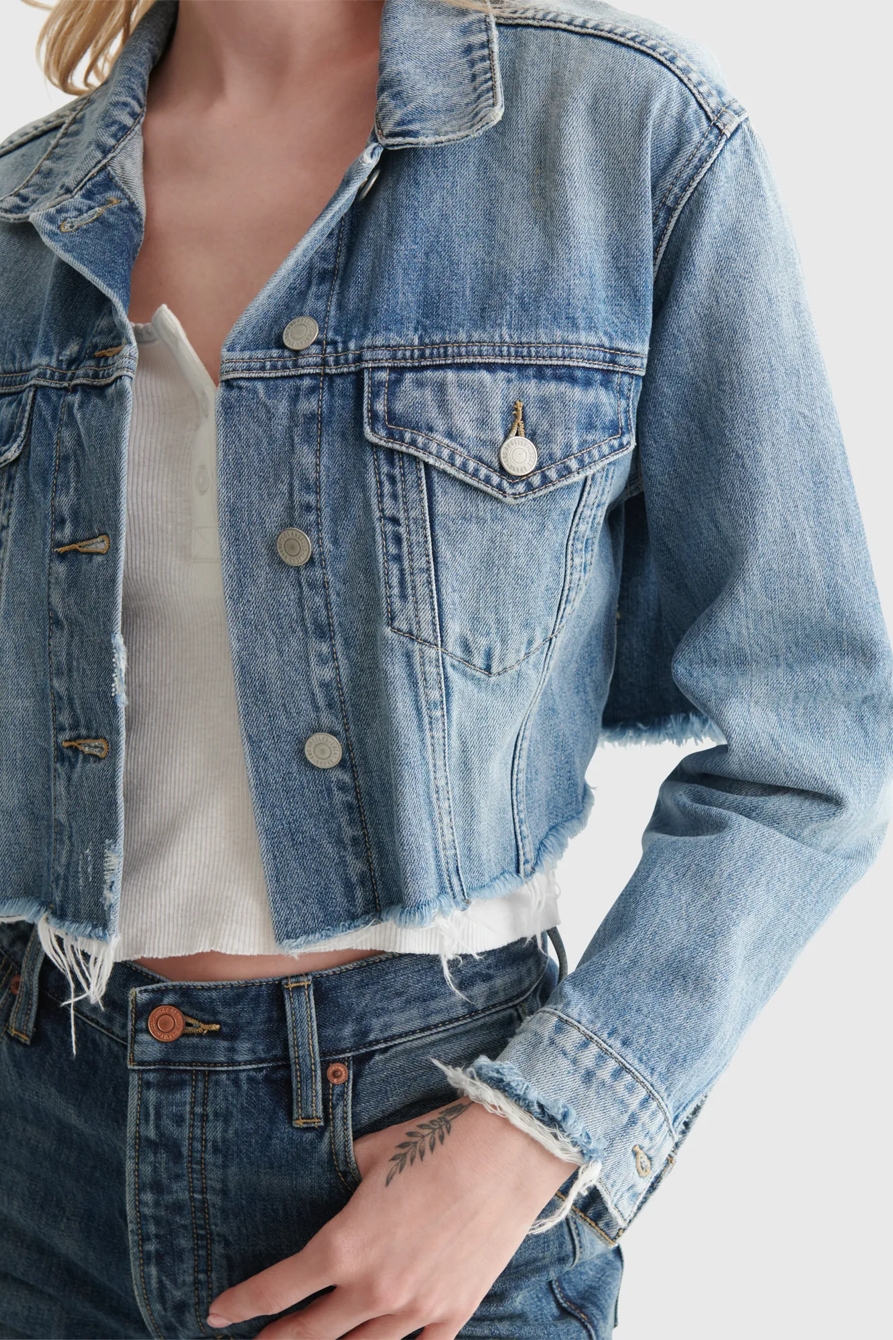 CUT OFF JEAN TRUCKER JACKET, image 3