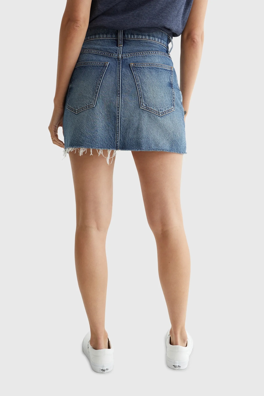 HIGH RISE CUT OFF JEAN SKIRT, image 4