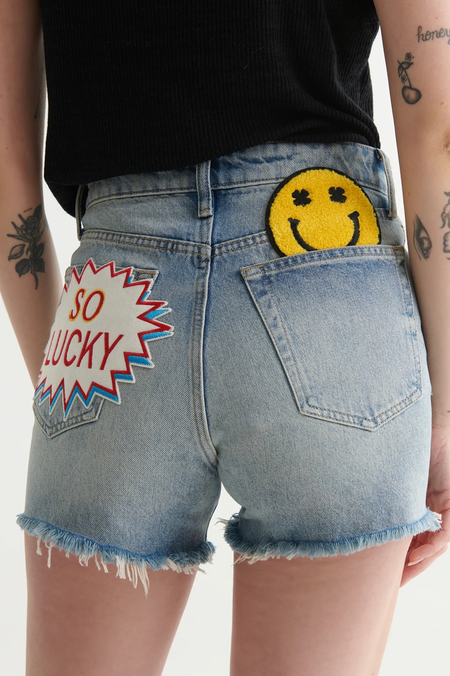 LUCKY PATCH HIGH RISE CUT OFF SHORT, image 5