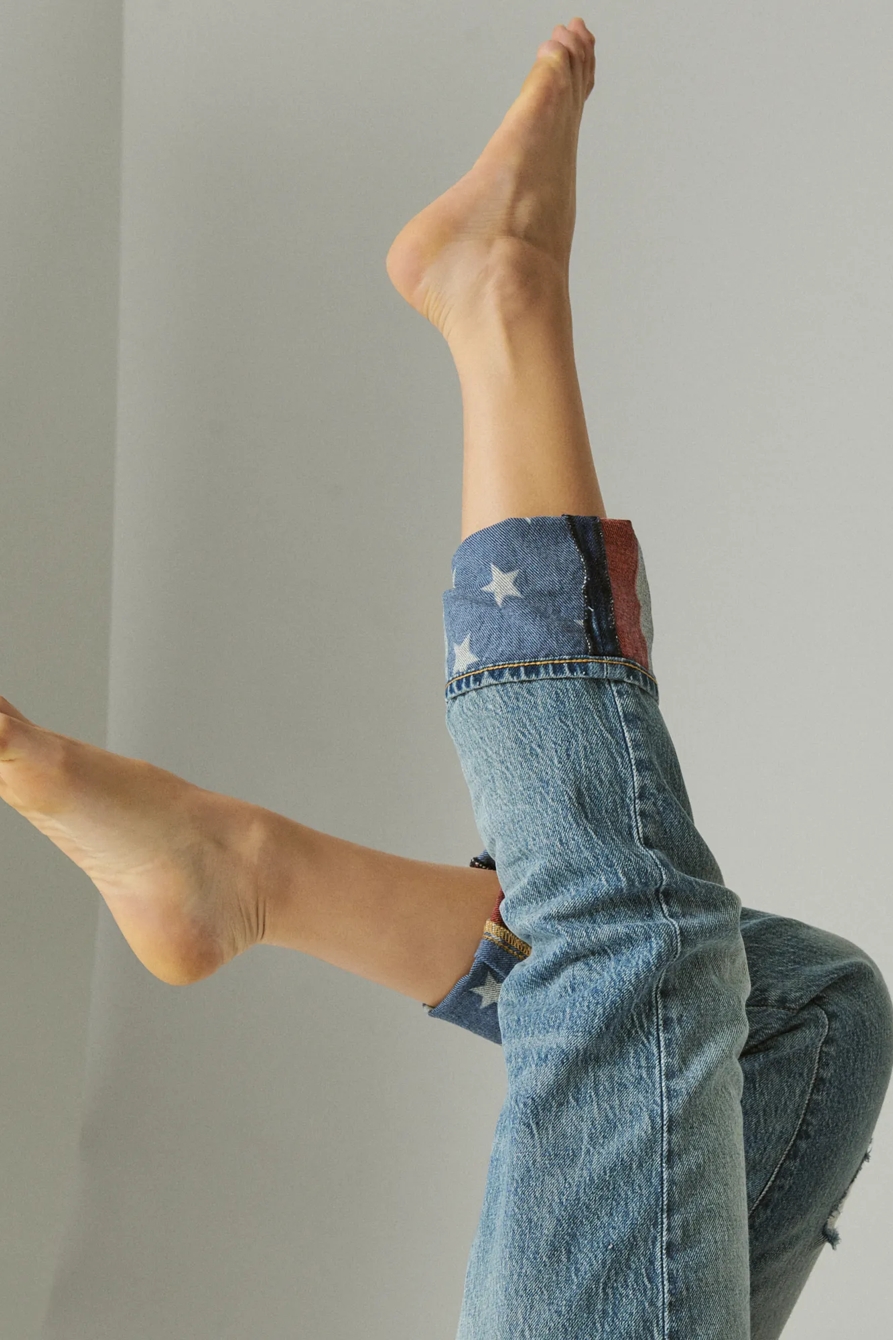 LUCKY LEGEND HIGH RISE ZOE STRAIGHT FLAG JEAN, image 5