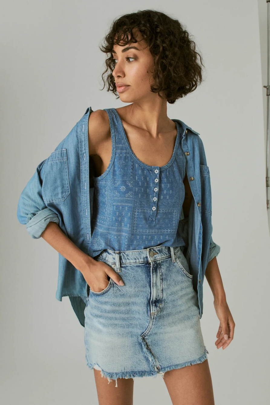 HIGH RISE CUT OFF JEAN SKIRT, image 7