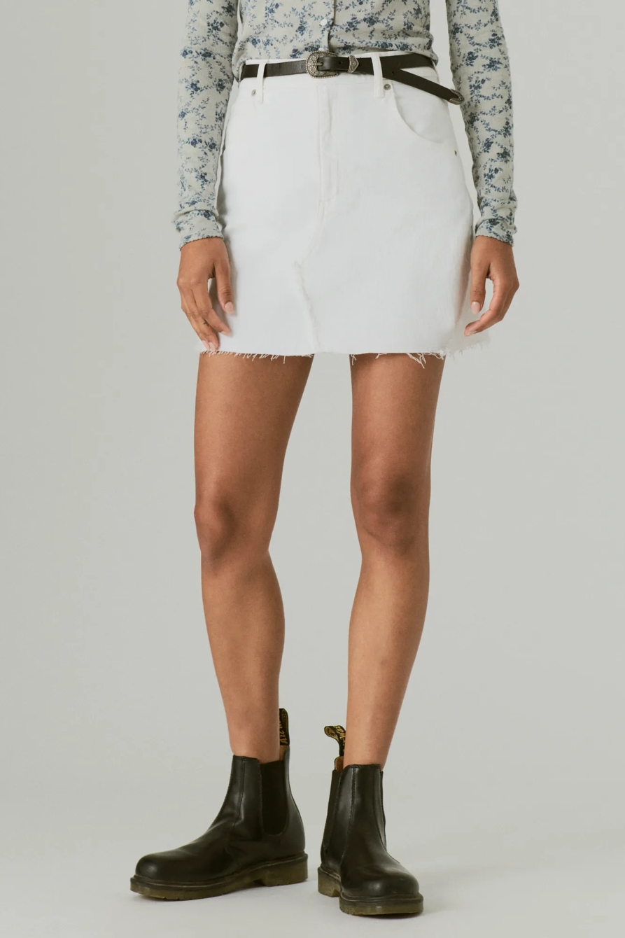 HIGH RISE CUT OFF JEAN SKIRT, image 4