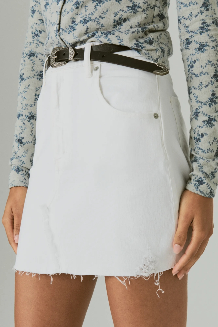 HIGH RISE CUT OFF JEAN SKIRT, image 6