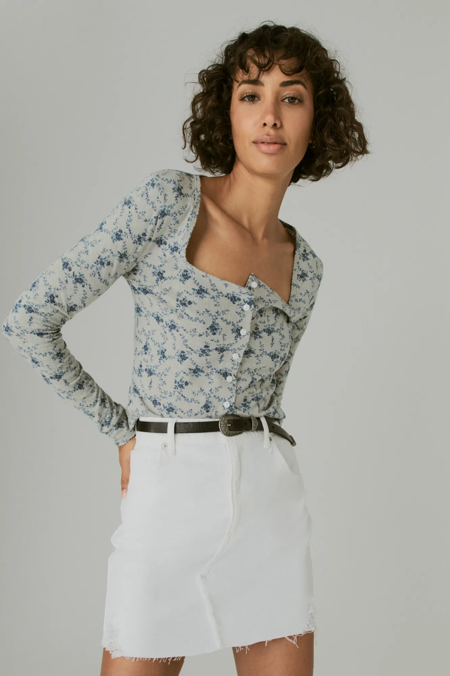 HIGH RISE CUT OFF JEAN SKIRT, image 7