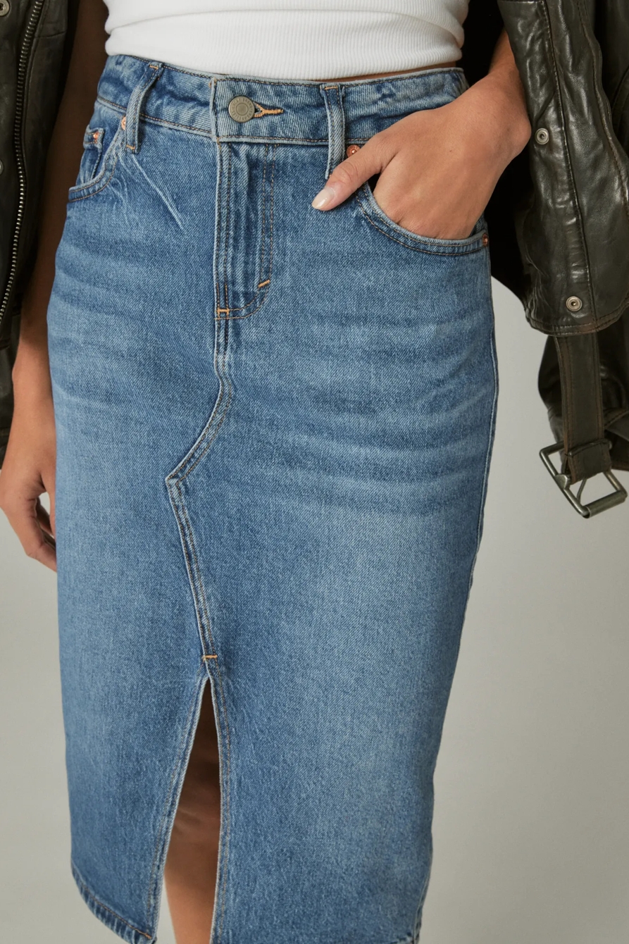 DENIM MIDI SKIRT, image 2