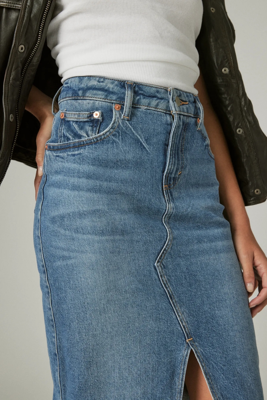 DENIM MIDI SKIRT, image 4