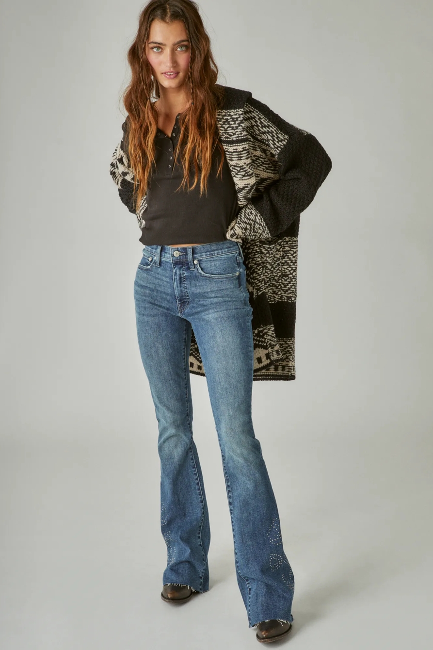 LUCKY LEGEND STUDDED HIGH RISE STEVIE FLARE, image 1