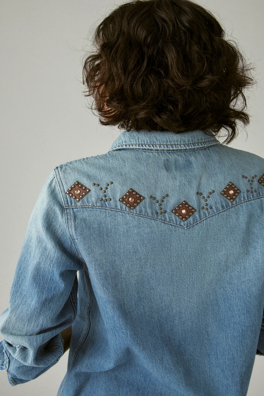 YELLOWSTONE EMBROIDERED DENIM WESTERN SHIRT, image 4