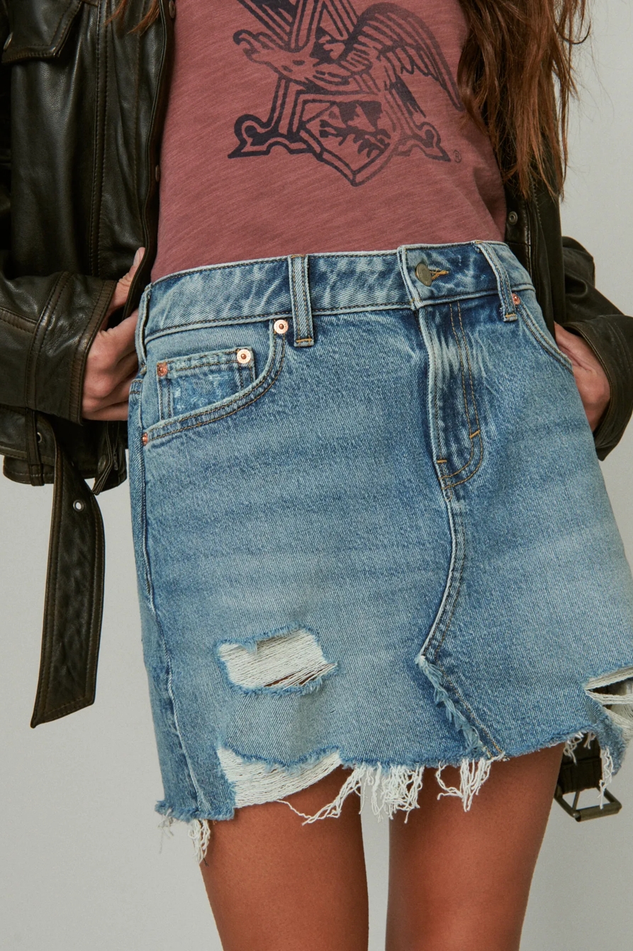 DENIM MINI SKIRT, image 4