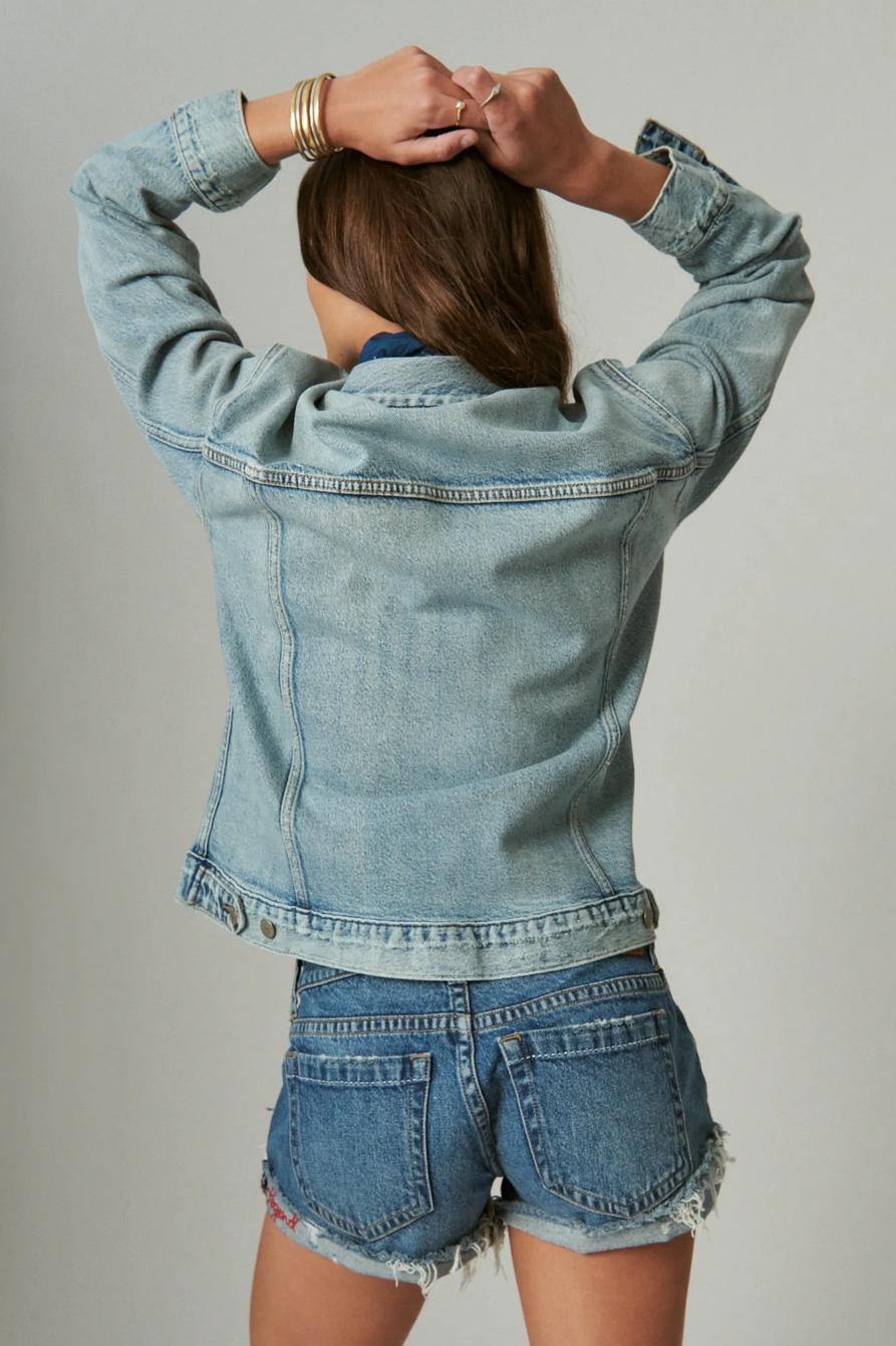 RELAXED DENIM TRUCKER JACKET, image 3