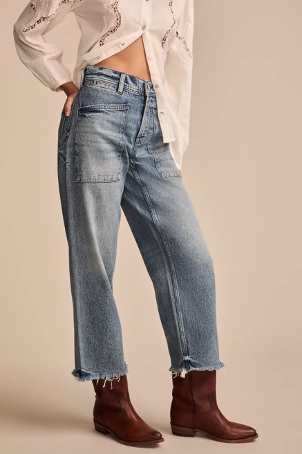 LUCKY LEGEND PATCH POCKET WIDE LEG CROP, image 3