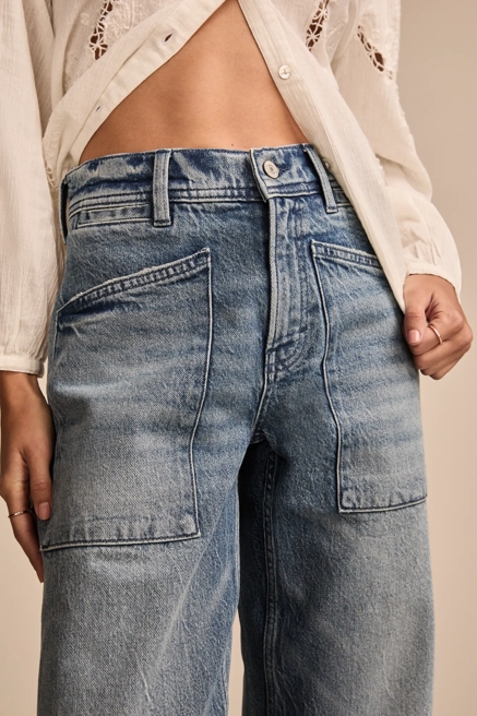 LUCKY LEGEND PATCH POCKET WIDE LEG CROP, image 4
